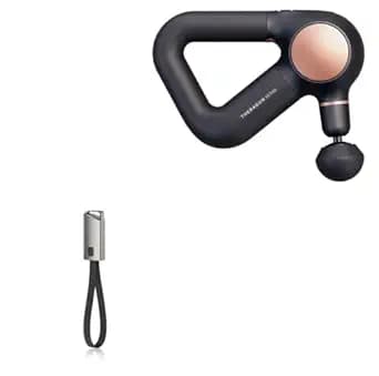 BoxWave Cable Compatible with Therabody Theragun Sense - USB Type-C Keychain Charger, Key Ring USB Type-C to Type-A 8 in USB Cable - Jet Black