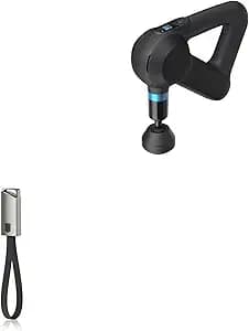 BoxWave Cable Compatible with Therabody Theragun Elite - USB Type-C Keychain Charger, Key Ring USB Type-C to Type-A 8 in USB Cable - Jet Black