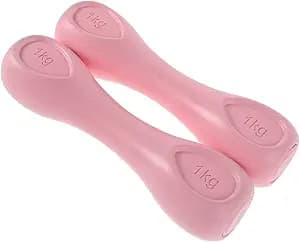 Women’s Dumbbells Hand Weights Set 2kg Pink Non-slip Grip Workout Equipment for Home Fitness Pilates Strength Training