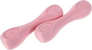 2pcs Dumbbells for Women 2kg Pink Small Hand Weights Set Metal Fitness Workout Equipment for Home Gym Pilates Strength Training