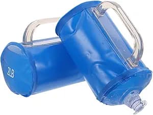 FRCOLOR Water Filled Dumbbell Weight Set 4lb Pair Blue Adjustable Filled Fitness Dumbbells for Home Strength Training and Hydration