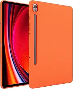 for Samsung Galaxy Tab S9/S10 11 inch Tablet Case,Slim Soft TPU Back Shockproof Skin Anti-Scratch Silicone Protective Cover,Orange