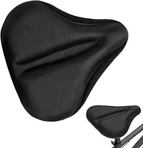 Upgrade Comfort Bike Seat Cushion - Padded Gel Cover for Exercise, Mountain & Road Bikes, Universal Fit for Peloton & Stationary Bikes