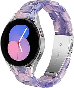 Bands Compatible with Samsung Galaxy Watch 7 / FE / 6/6 Classic / 5/5 Pro / 4/4 Classic / 3 41mm / Huawei GT3 42mm, 20mm Colorful Resin Replacement Strap for Women Men