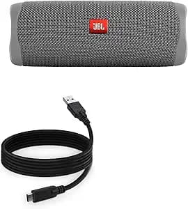 BoxWave Cable Compatible with JBL Flip 5 - DirectSync - USB 3.0 A to USB 3.1 Type C, USB C Charge and Sync Cable - 6ft - Black